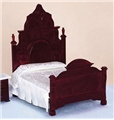 Dollhouse Miniature Victorian Bed, Mahogany