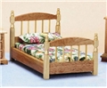 Dollhouse Miniature Single Bed, Oak