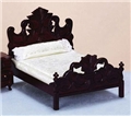 Dollhouse Miniature Fancy Bed, Mahogany