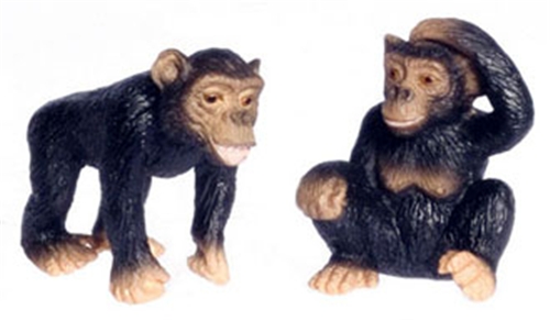 Dollhouse Miniature Two Chimpanzee