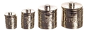 Dollhouse Miniature Set Of 4 Engraved Canisters