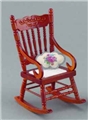 Dollhouse Miniature Reutter's Porcelain Fine Dollhouse Miniature Rocking Chair W/Cushion