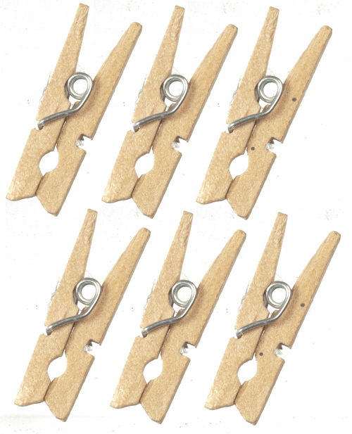 Wooden Clothespins, 6 pc.
