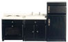 Dollhouse Miniature Appliance Set, 3 pc, Black