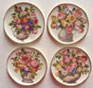 Dollhouse Miniature Flowers In Tan Vases Platters