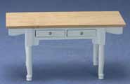 White Vermont Table With Oak Top