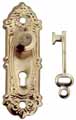 Opryland Door Handle Set with Key, Brass