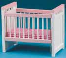 Dollhouse Miniature Crib, Pink and White