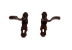 Dollhouse Miniature French Door(Lever) Handles, Bronze, 1 Pair
