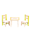 Dollhouse Miniature Child's Table, 2 Chairs