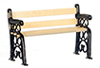 Dollhouse Miniature Metal Garden Bench, Black