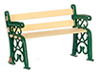 Dollhouse Miniature Metal Garden Bench, Green