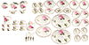 Dollhouse Miniature Rose Dinner Set, 50 pc