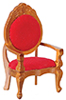 Dollhouse Miniature Mirror back Armchair, Red