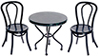 Dollhouse Miniature Marble Top Iron Table Set, 3 pc