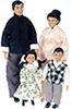 AZSD0056 - ASIAN FAMILY, SET OF 4