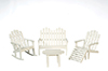 Dollhouse Miniature Adirondack Furniture, 5 pc, White