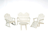 Adirondack dollhouse furniture, 5 pc., White