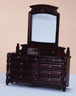 Dollhouse Miniature Dresser with Mirror, Mahogany