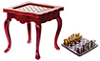 Dollhouse Miniature Inlaid Game Table, Mahogany