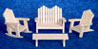 Dollhouse Miniature Adirondack Furniture Set, 4 pc, Pine