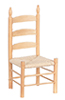Dollhouse Miniature Ladder Back Side Chair, Oak