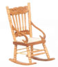 Dollhouse Miniature Rocking Chair, Oak
