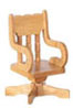 Dollhouse Miniature Swivel Desk Chair, Oak