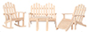 Dollhouse Miniature Adirondack Furniture Set, 5 pc, Unfinished
