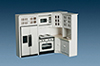 Dollhouse Miniature Kitchen Set, White, Marble, 4Pc