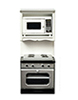 Dollhouse Miniature Oven with Microwave, White