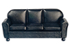 Dollhouse Miniature Leather Sofa, Black