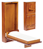 Dollhouse Miniature Single Murphy Bed, Walnut
