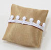 Dollhouse miniature PILLOW, GOLD WITH WHITE LACE TASSEL
