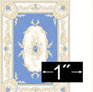 Dollhouse Miniature Rug: Aubusson Blue, 1/4" Scale