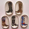 Dollhouse Miniature Cowboy Boot Platter 5Pcs.