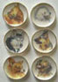 Dollhouse Miniature 6 Dog Head Plates