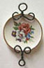 Dollhouse Miniature Flower Plate with Wire Wall Rack