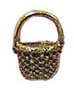 Dollhouse Miniature Small Round Basket/Brass