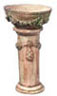 Dollhouse Miniature Victorian Bird Bath, Gray Ancient, 2 Set