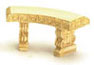 Dollhouse Miniature Curved Bench, 2Pc Tan