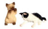 Dollhouse Miniature Playing Kittens, Black and White & Sb