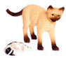 Dollhouse Miniature Mamma Cat + Baby, Sb + Black and White