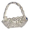 Dollhouse Miniature Silver Basket