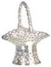 Dollhouse Miniature Silver Basket