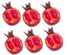 Dollhouse Miniature Pomegranate Cut, 6 Pcs