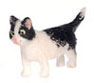Dollhouse Miniature Walking Kitten, Black and White & White