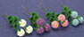 Dollhouse Miniature Rhododendron, 3 Stems, Purple