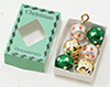 Dollhouse Miniature Christmas Ornaments In Green Box