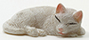 Dollhouse Miniature White Cat Sleeping